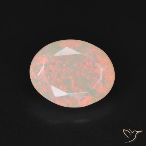 1.89ct 자연스러운 다색 오팔, 타원형, 투명한