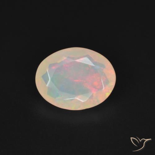 1.21ct 자연스러운 다색 오팔, 타원형, 투명한
