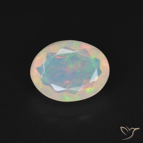 1.27ct 자연스러운 다색 오팔, 타원형, 투명한