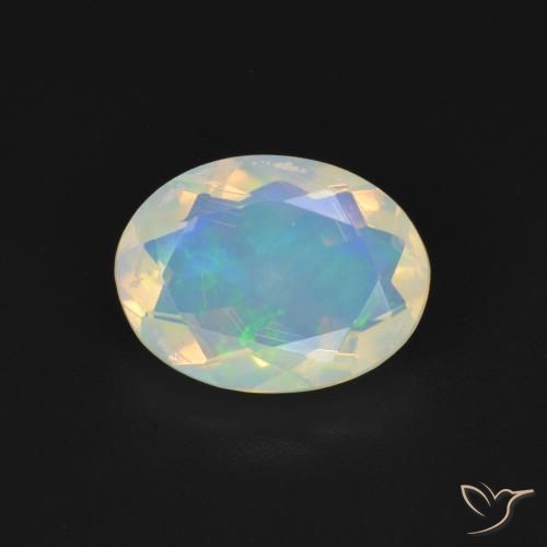 1.48ct 자연스러운 다색 오팔, 타원형, 투명한