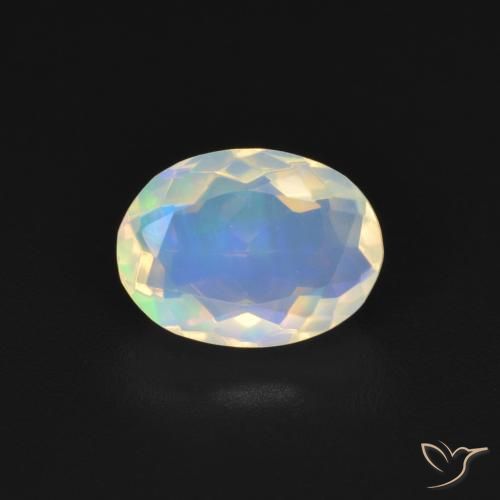 1.22ct 자연스러운 다색 오팔, 타원형, 투명한