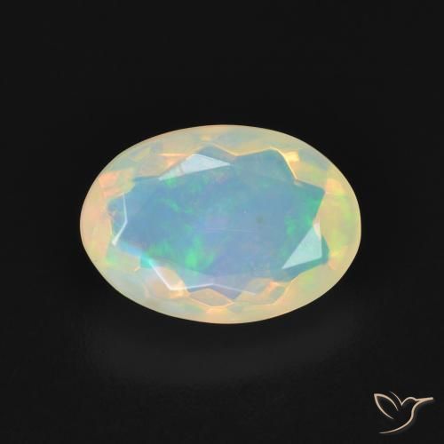 1.87ct 자연스러운 다색 오팔, 타원형, 투명한