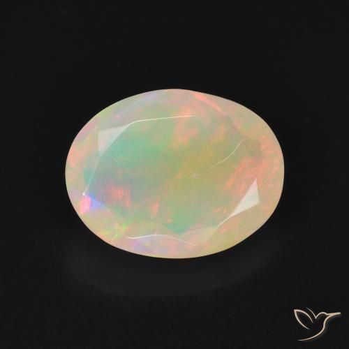 1.57ct 자연스러운 다색 오팔, 타원형, 투명한