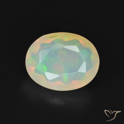 1.05ct 자연스러운 다색 오팔, 타원형, 투명한