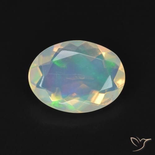 1.70ct 자연스러운 다색 오팔, 타원형, 투명한