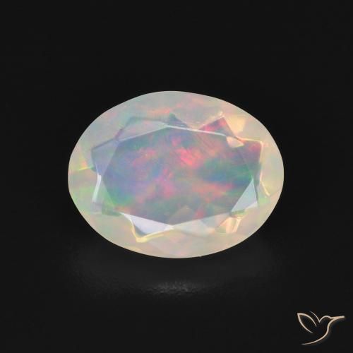 1.44ct 자연스러운 다색 오팔, 타원형, 투명한