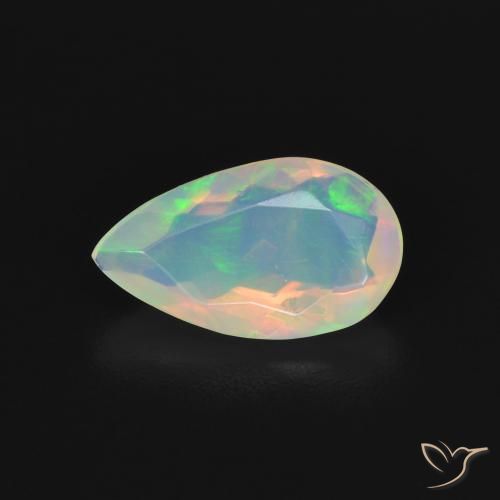 1.10ct 자연스러운 다색 오팔, 배 모양, 투명한
