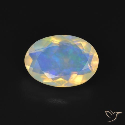 1.47ct 자연스러운 다색 오팔, 타원형, 투명한