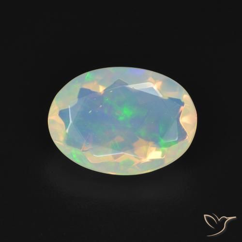 1.61ct 자연스러운 다색 오팔, 타원형, 투명한