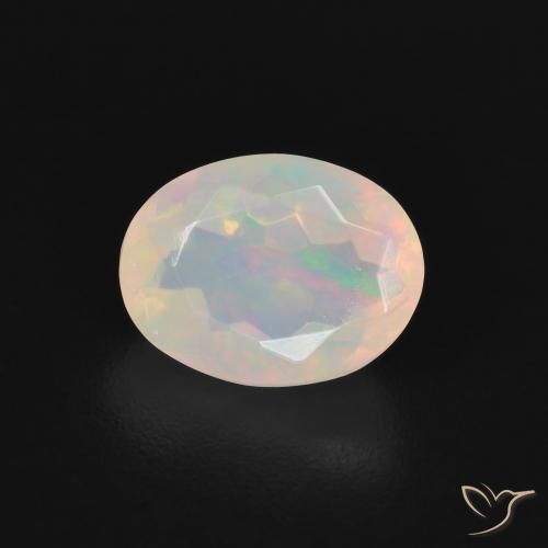 1.39ct 자연스러운 다색 오팔, 타원형, 투명한