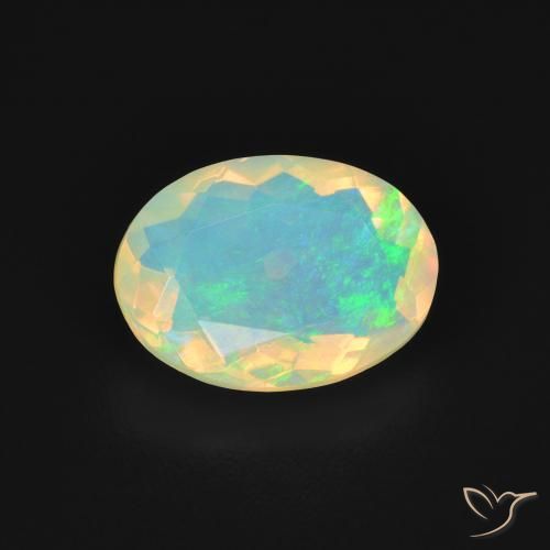 1.46ct 자연스러운 다색 오팔, 타원형, 투명한