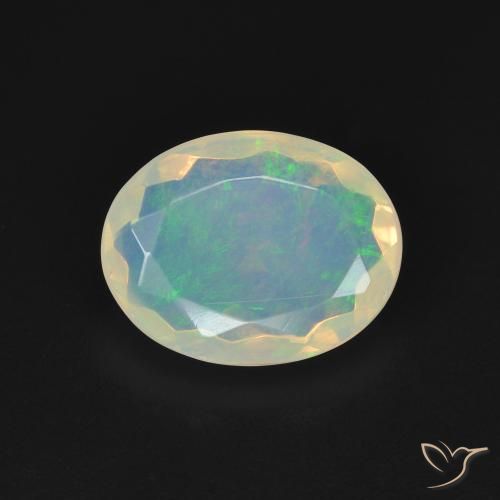 1.68ct 자연스러운 다색 오팔, 타원형, 투명한