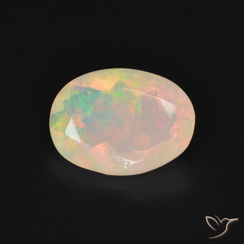 1.51ct 자연스러운 다색 오팔, 타원형, 투명한