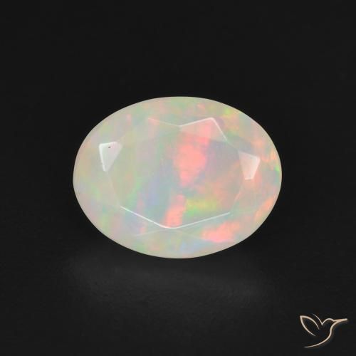 1.14ct 자연스러운 다색 오팔, 타원형, 투명한