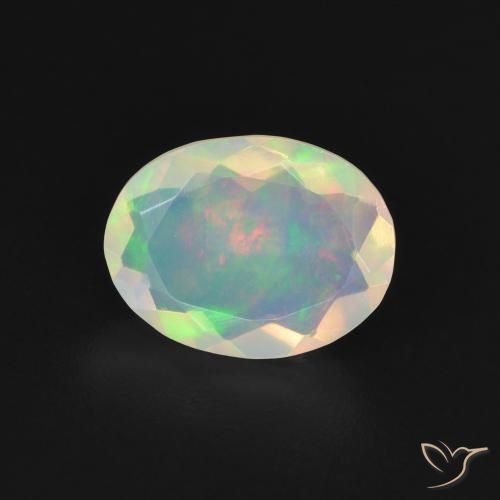 1.07ct 자연스러운 다색 오팔, 타원형, 투명한