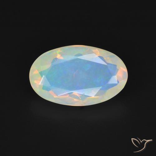 1.42ct 자연스러운 다색 오팔, 타원형, 투명한