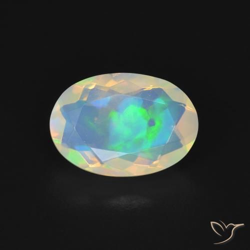 1.22ct 자연스러운 다색 오팔, 타원형, 투명한