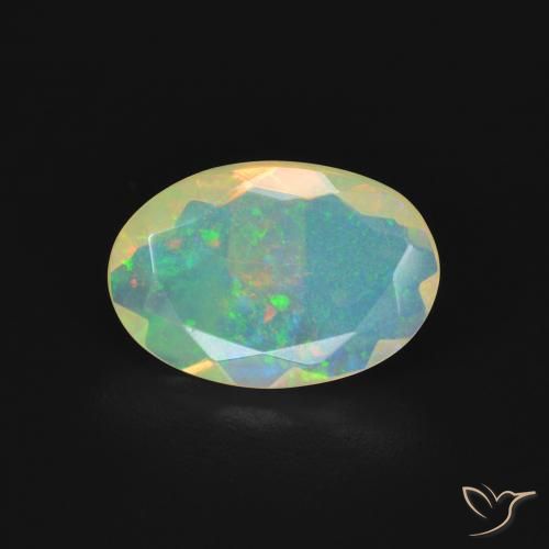 1.23ct 자연스러운 다색 오팔, 타원형, 투명한