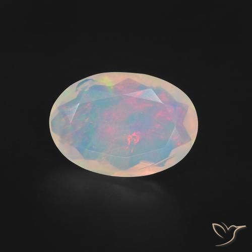 1.13ct 자연스러운 다색 오팔, 타원형, 투명한