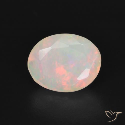 0.98ct 자연스러운 다색 오팔, 타원형, 투명한
