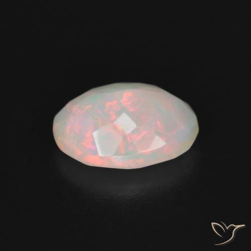 0.98캐럿 천연 다색 오팔, 타원형, 투명한