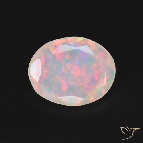 1.20ct 자연스러운 다색 오팔, 타원형, 투명한