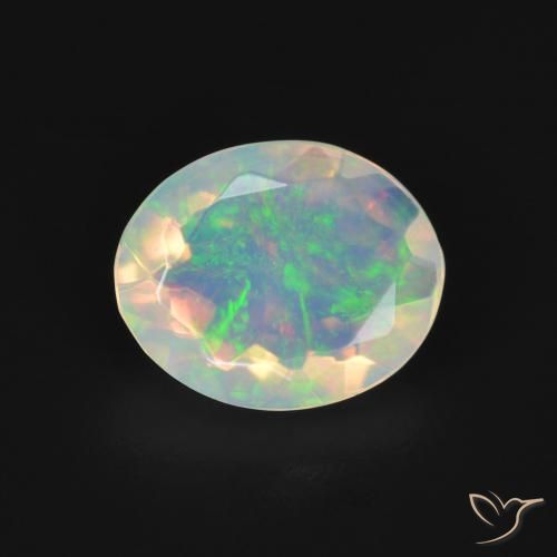 1.30ct 자연스러운 다색 오팔, 타원형, 투명한