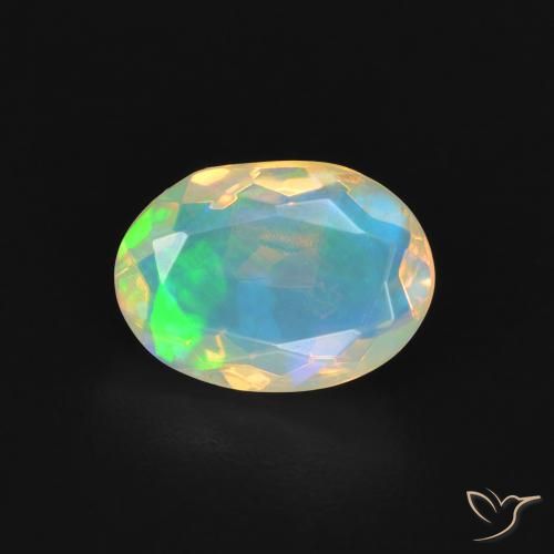 1.18ct 자연스러운 다색 오팔, 타원형, 투명한
