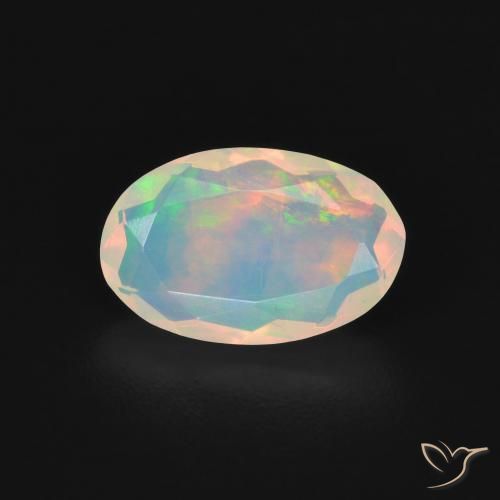 0.94ct 자연스러운 다색 오팔, 타원형, 투명한