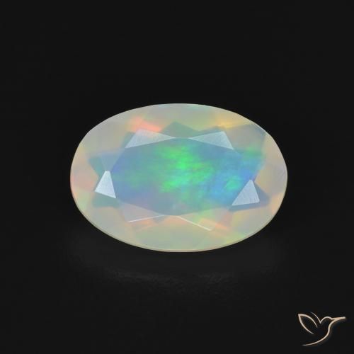 1.12ct 자연스러운 다색 오팔, 타원형, 투명한