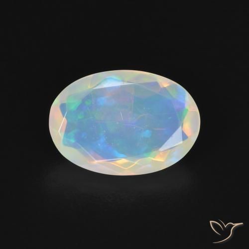 1.03ct 자연스러운 다색 오팔, 타원형, 투명한