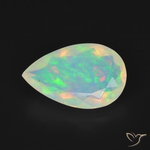 2.58ct 자연스러운 다색 오팔, 배 모양, 투명한