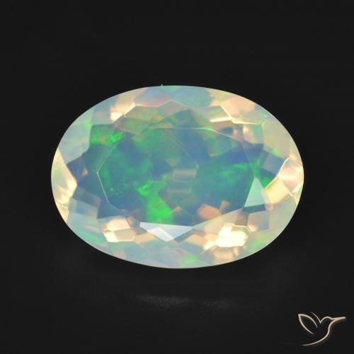 4.01ct 자연스러운 다색 오팔, 타원형, 투명한