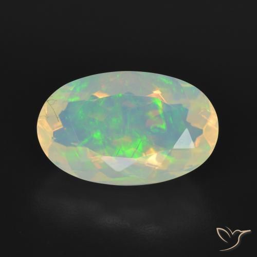 3.45ct 자연스러운 다색 오팔, 타원형, 투명한