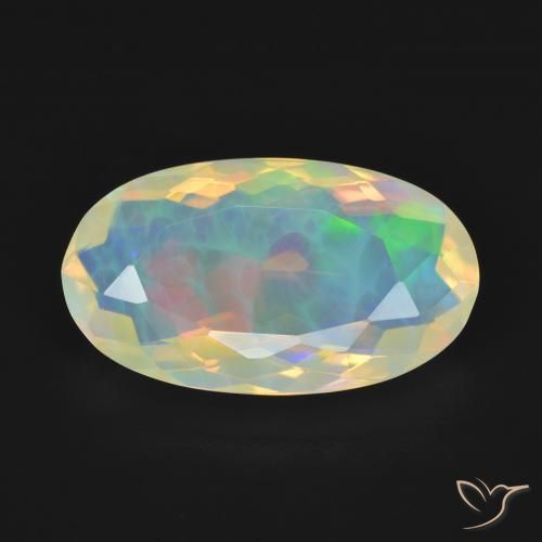 3.51ct 자연스러운 다색 오팔, 타원형, 투명한