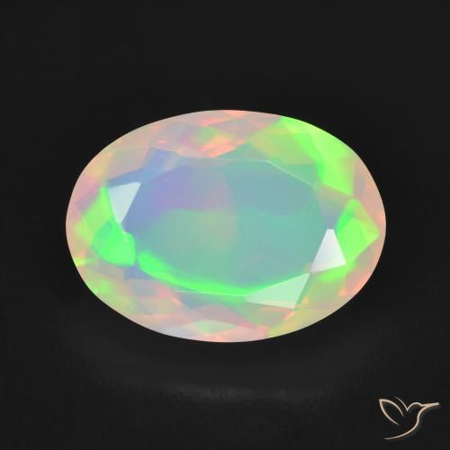 3.83ct 자연스러운 다색 오팔, 타원형, 투명한