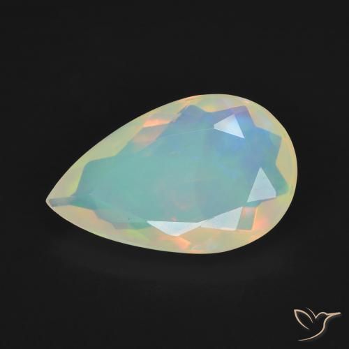 2.62ct 자연스러운 다색 오팔, 배 모양, 투명한