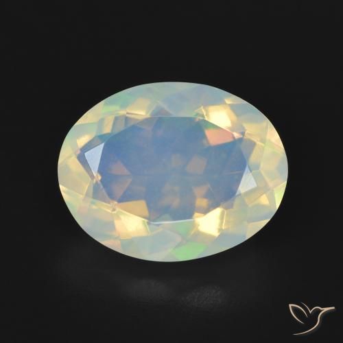 3.48ct 자연스러운 다색 오팔, 타원형, 투명한