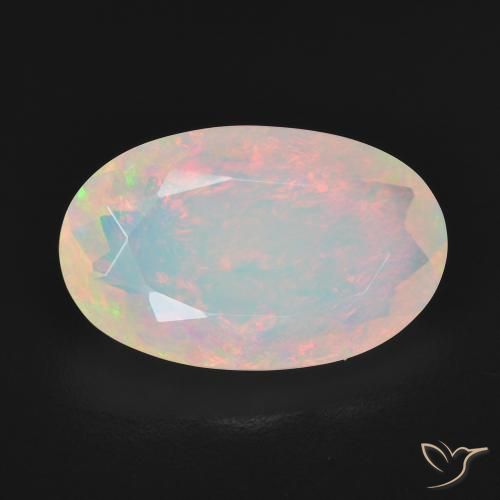 4.25ct 자연스러운 다색 오팔, 타원형, 투명한