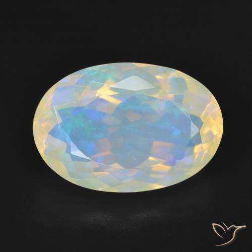 5.06ct 자연스러운 다색 오팔, 타원형, 투명한