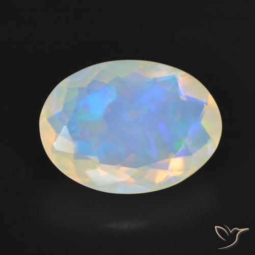 3.54ct 자연스러운 다색 오팔, 타원형, 투명한