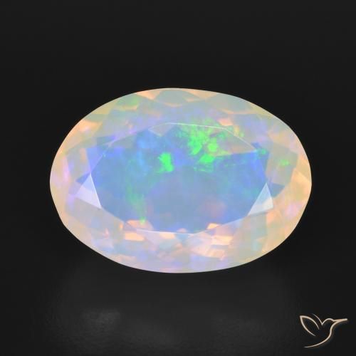 4.14ct 자연스러운 다색 오팔, 타원형, 투명한