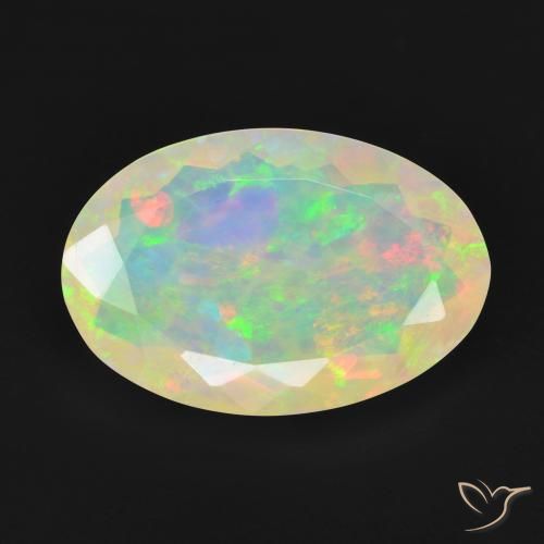 3.93ct 자연스러운 다색 오팔, 타원형, 투명한