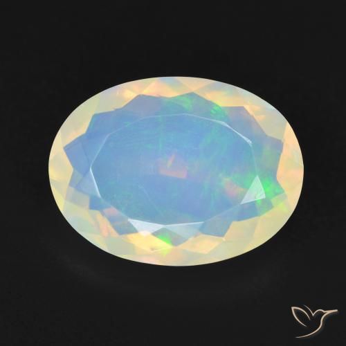 3.89ct 자연스러운 다색 오팔, 타원형, 투명한