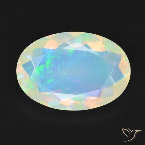 4.44ct 자연스러운 다색 오팔, 타원형, 투명한