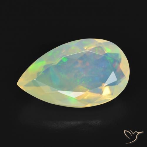 3.12ct 자연스러운 다색 오팔, 배 모양, 투명한