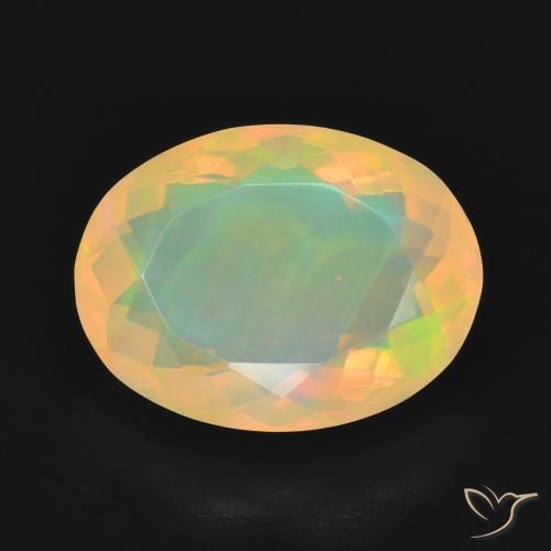 4.16ct 자연스러운 다색 오팔, 타원형, 투명한