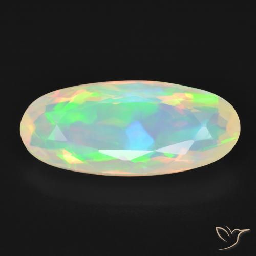 4.21ct 자연스러운 다색 오팔, 타원형, 투명한