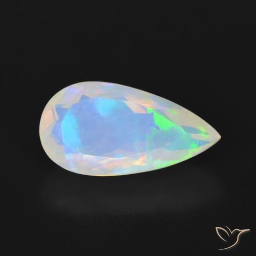 3.16ct 자연스러운 다색 오팔, 배 모양, 투명한