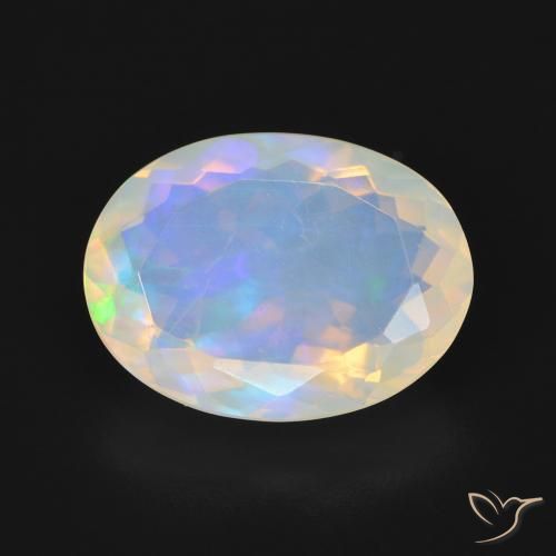 3.67ct 자연스러운 다색 오팔, 타원형, 투명한
